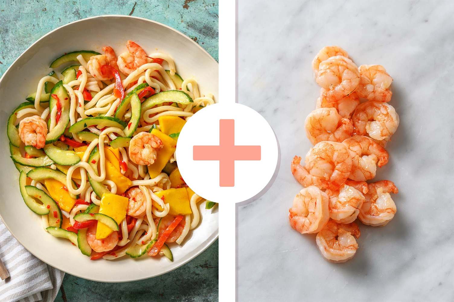 Double protein - Noedelsalade met dubbele portie garnalen