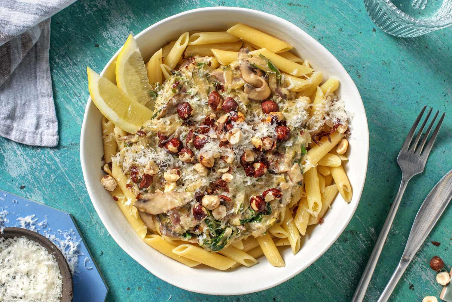 Cremet portobello-pasta