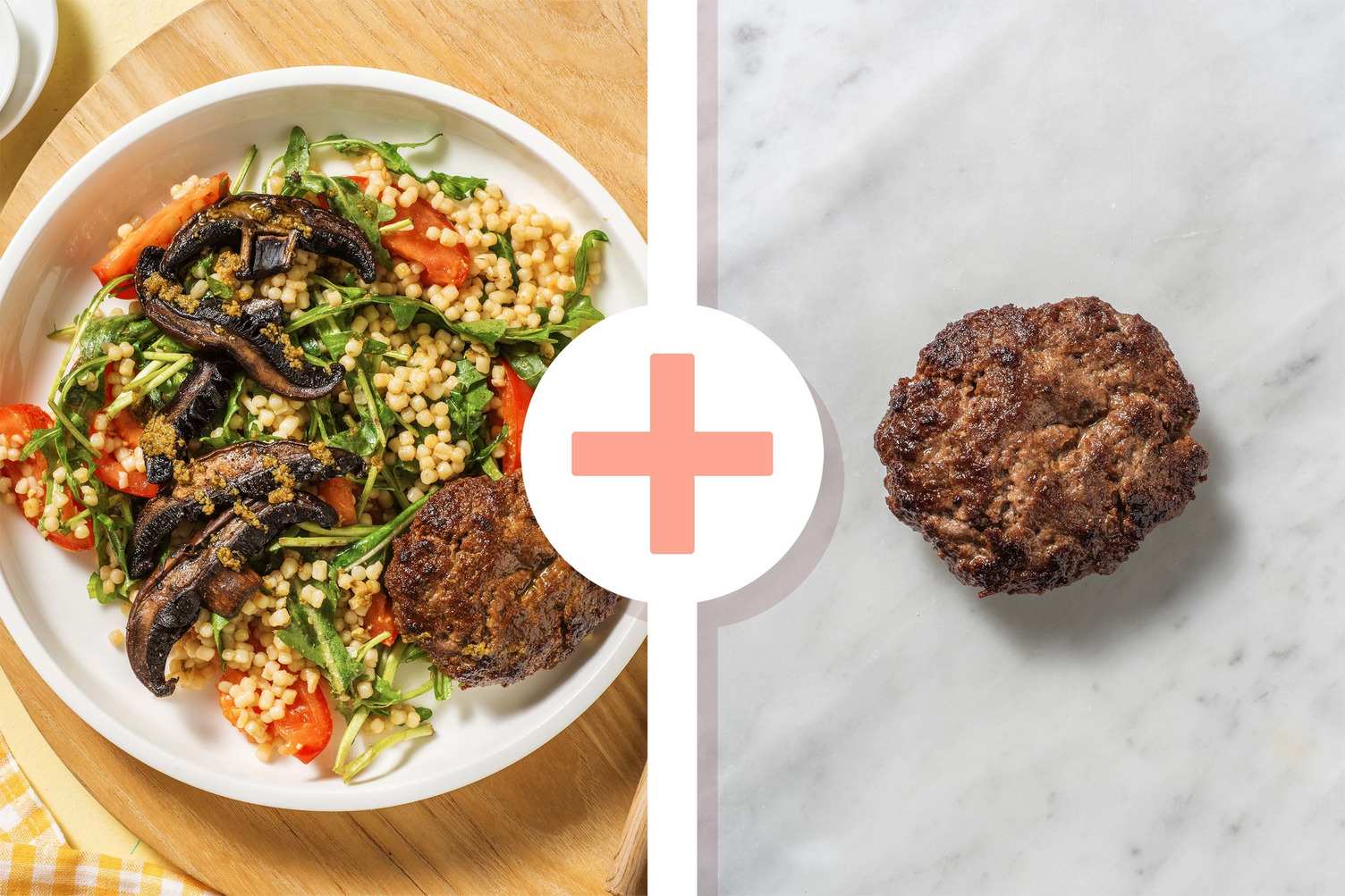 Double protein - Parelcouscoussalade met gebakken portobello