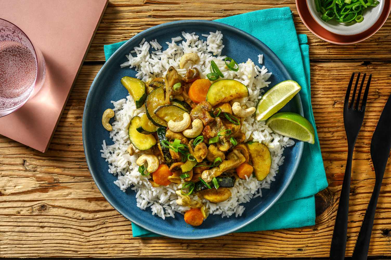 Curry suave de calabacín y champiñones