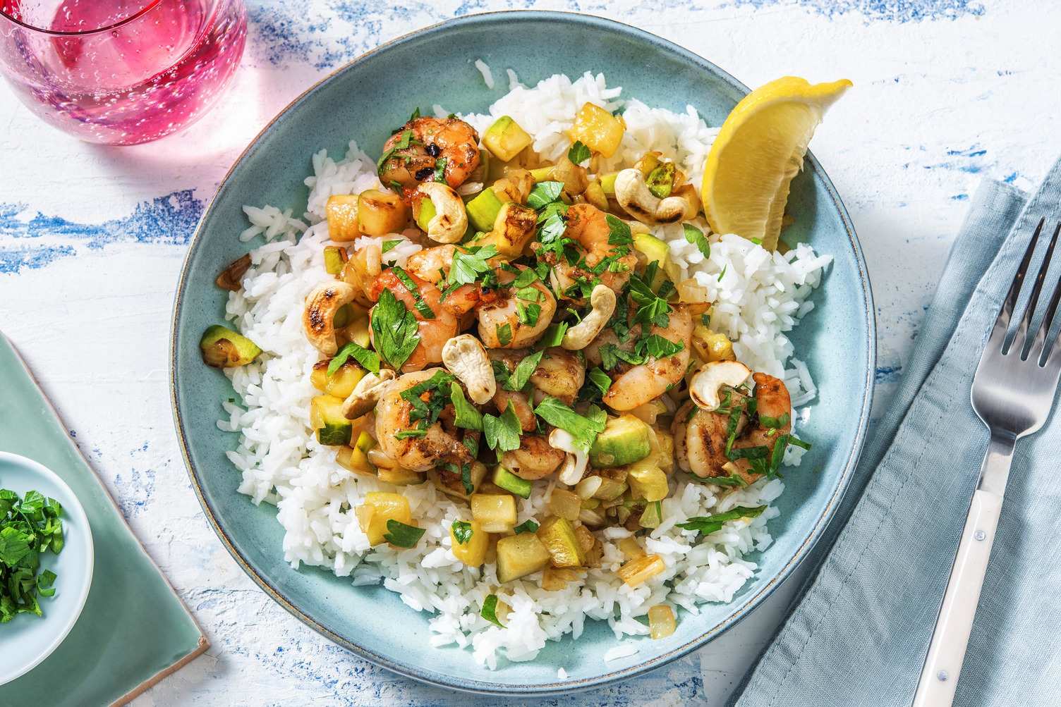 Crevettes poêlées & beurre parfumé aux épices
