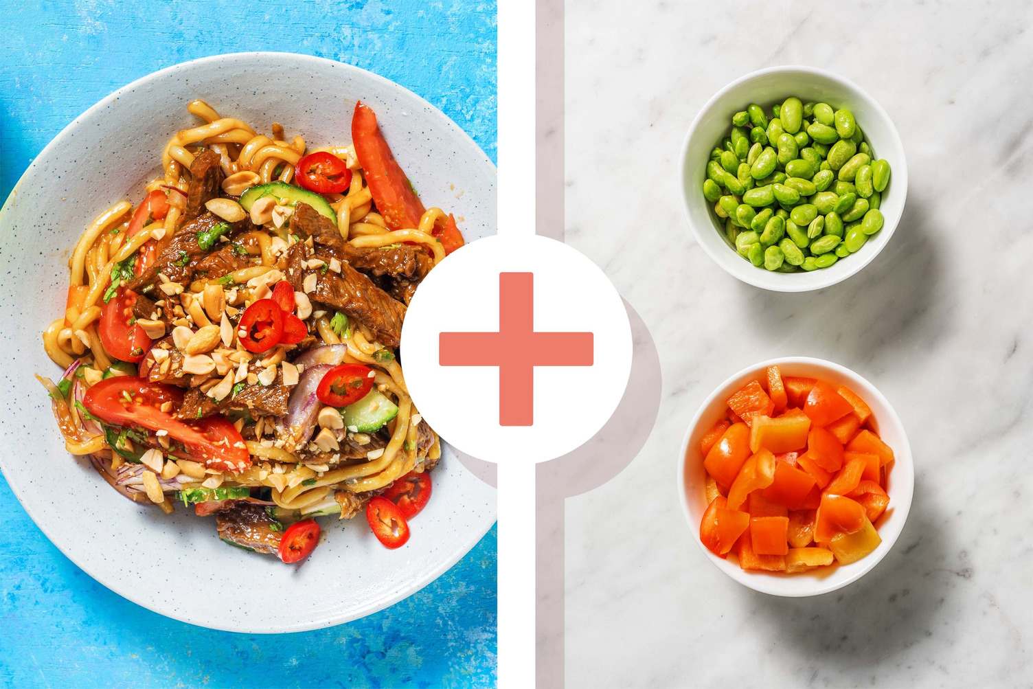 Double veggie - Aziatische fusionsalade met vegetarische runderstukjes