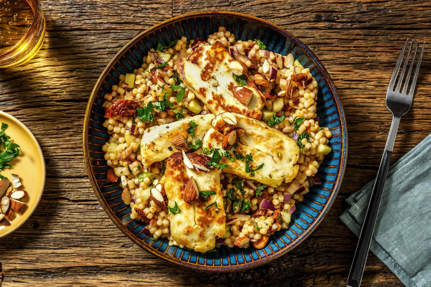 Salade de couscous perlé & halloumi