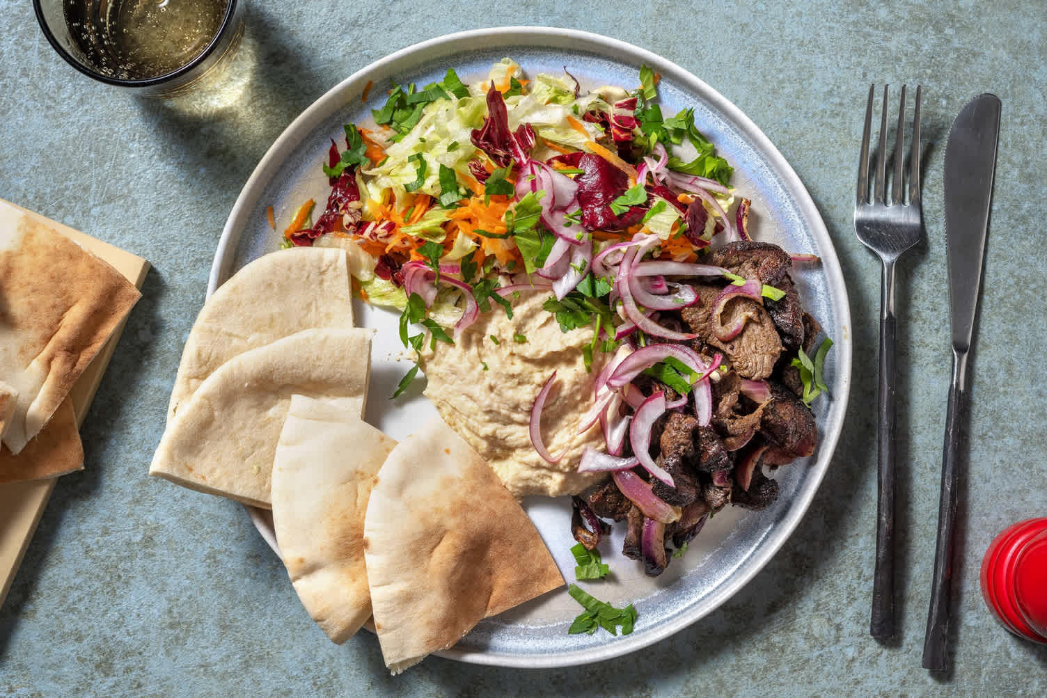 Assiette shawarma de bœuf haché au ras el-hanout