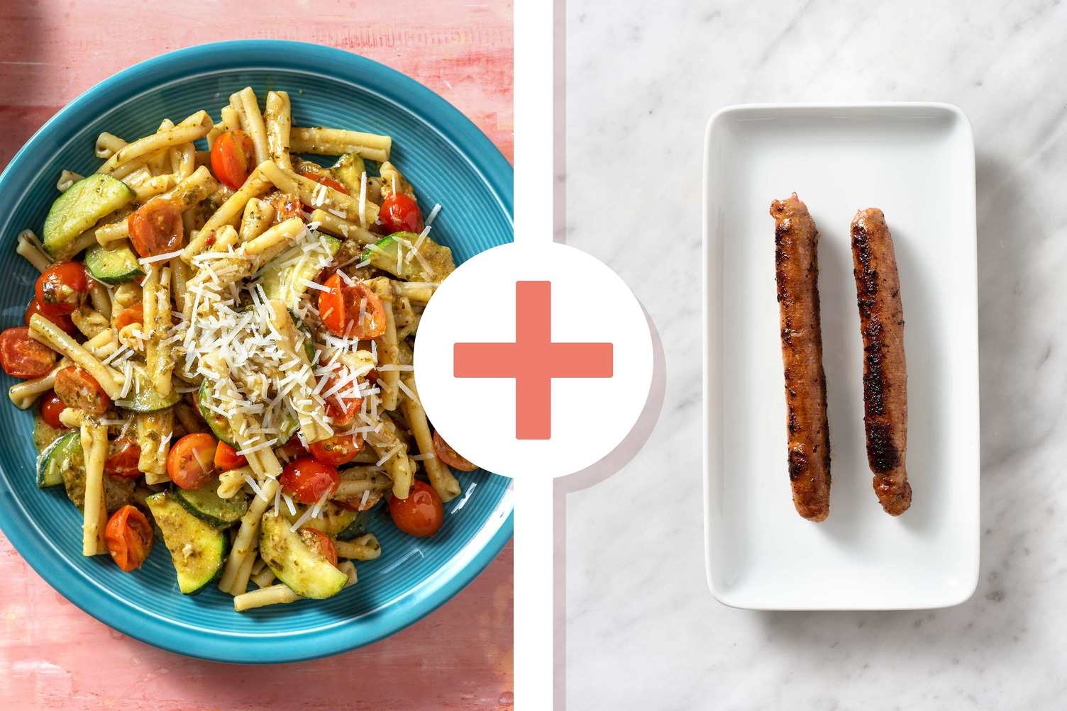 Veggie + Protein - Casarecce met runderchipolataworstjes als extra