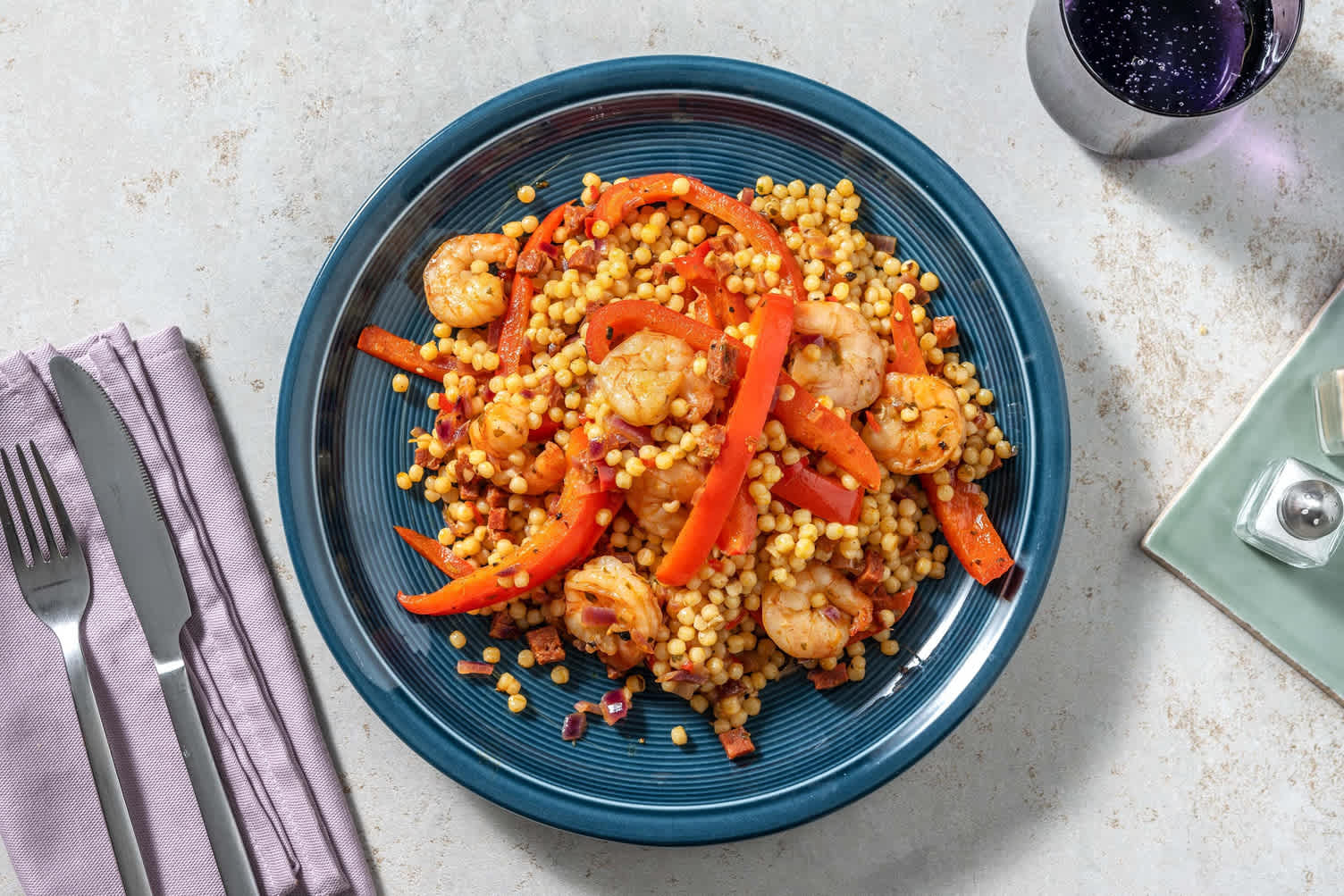 Couscous perlé au chorizo & poivrons