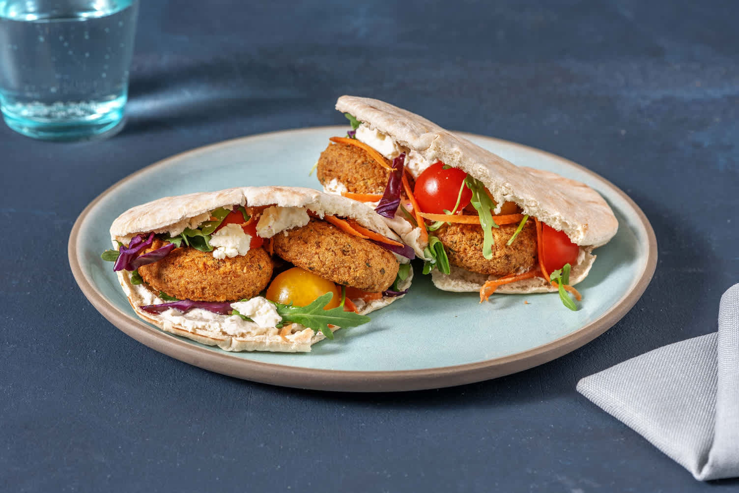 Pita aux falafels et à la feta