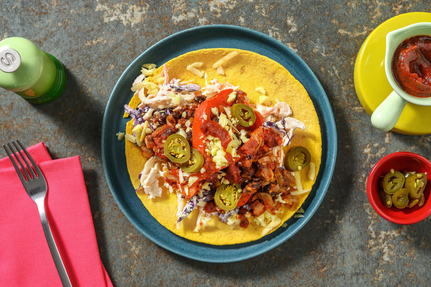 Tortilla's met zwarte bonen en BBQ-saus