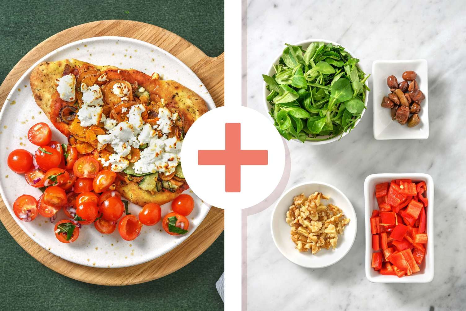 Double veggie - Pizza sur naan au chèvre et aux légumes