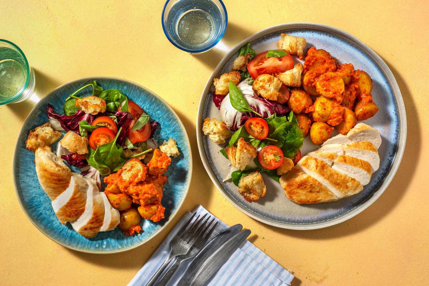 Salade de poulet & panzanella à l'italienne