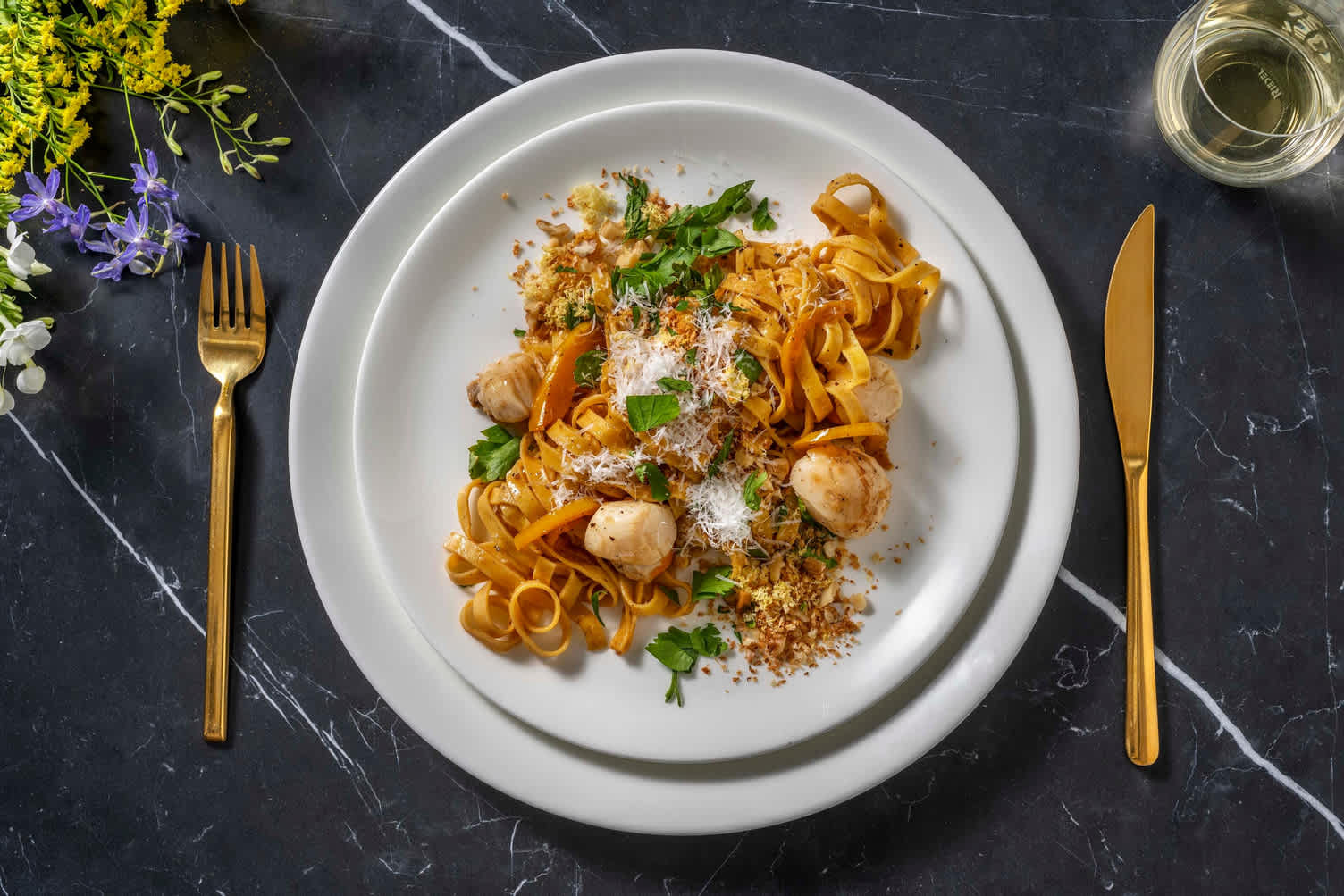 Tagliatelle aux noix de Saint-Jacques