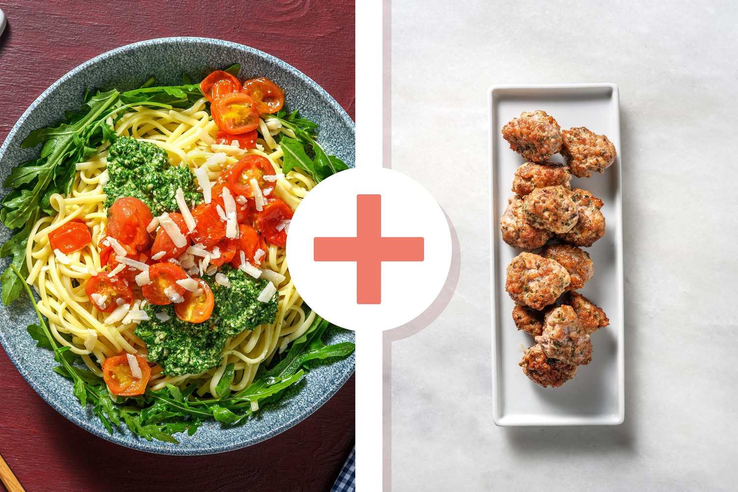 Veggie + protein - Linguine met kipgehaktballetjes als extra