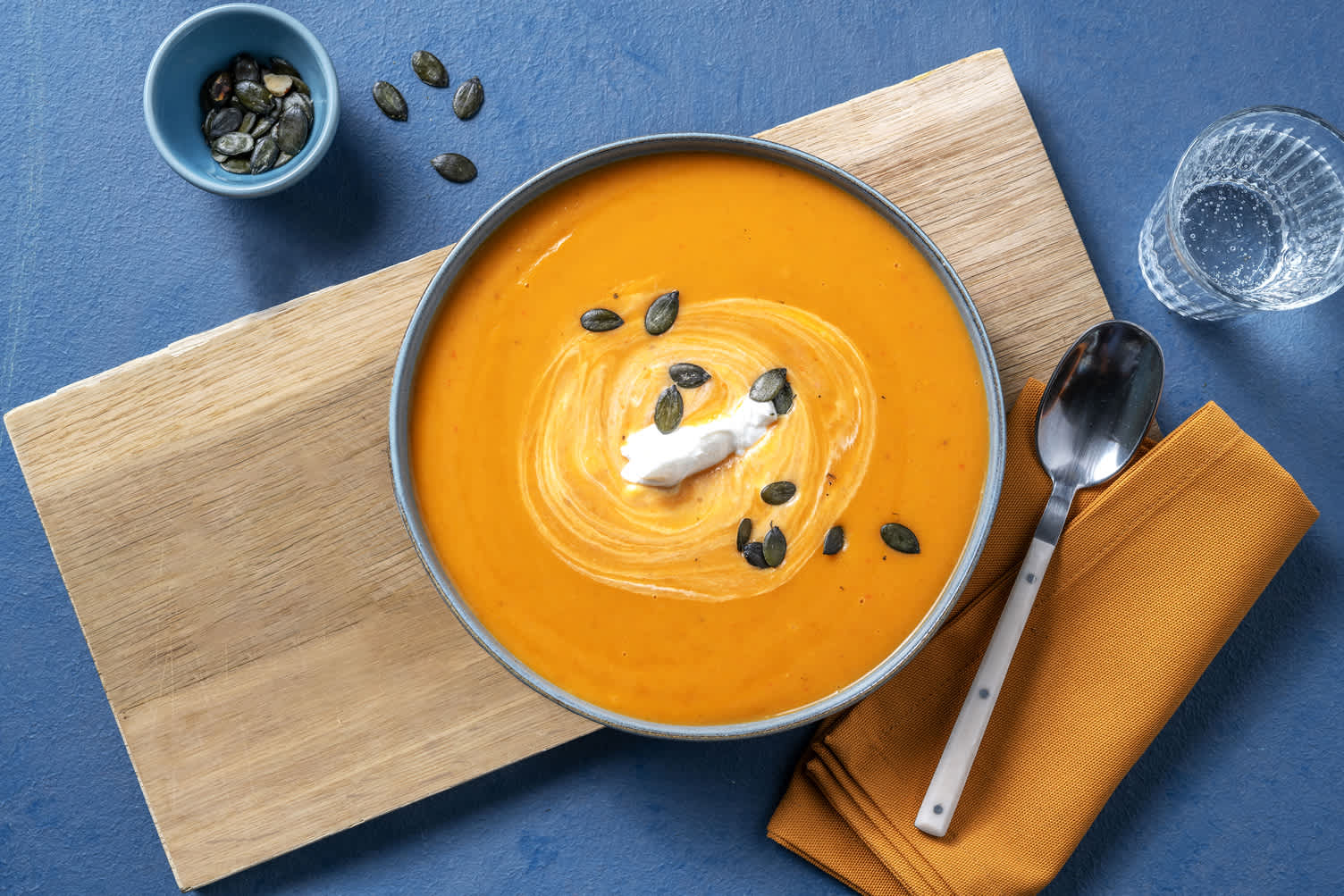 Crema di patate dolci e formaggio di capra