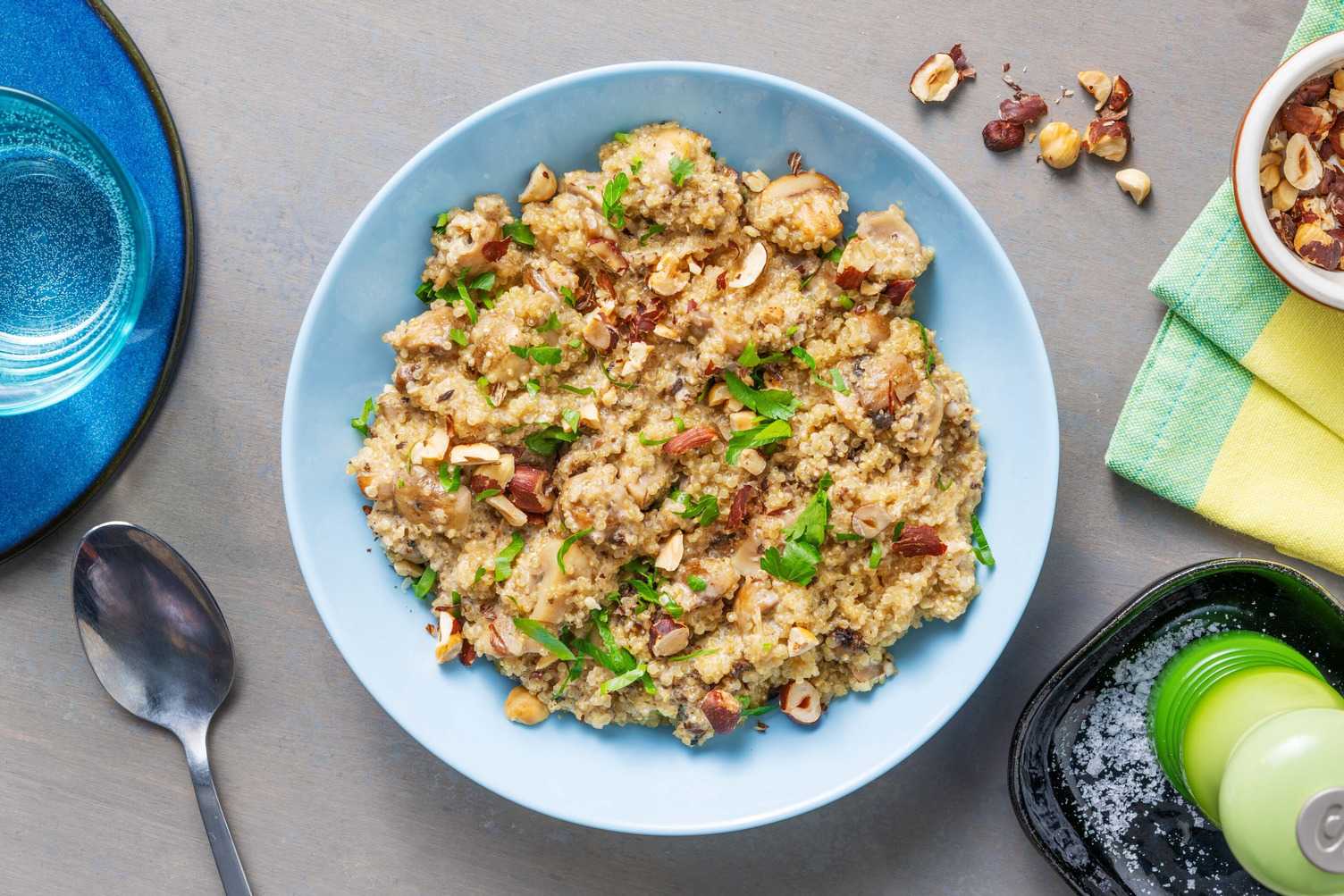 Quinoa crémeux aux champignons façon risotto