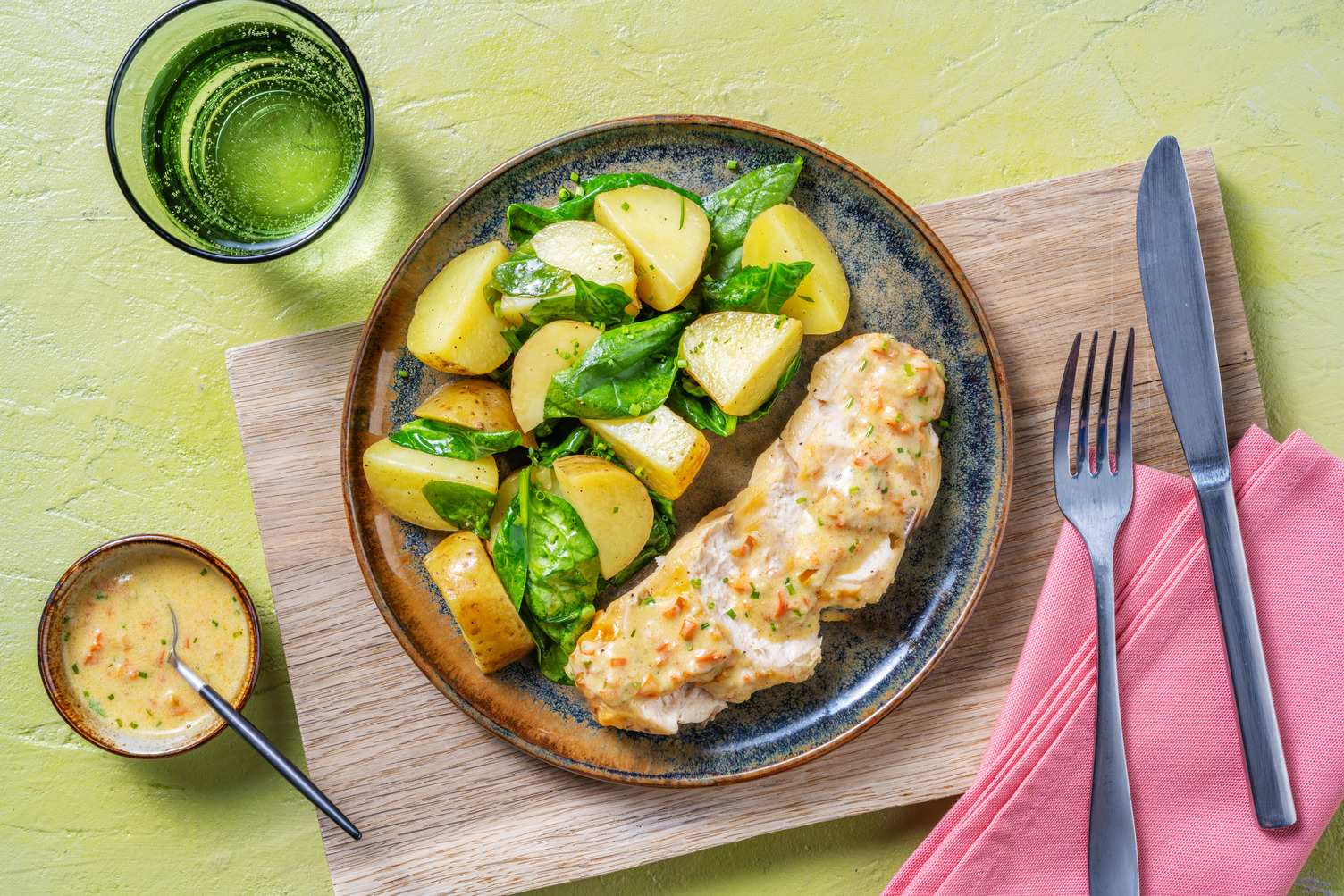 Roasted Chicken and Chilli and Chive Sauce