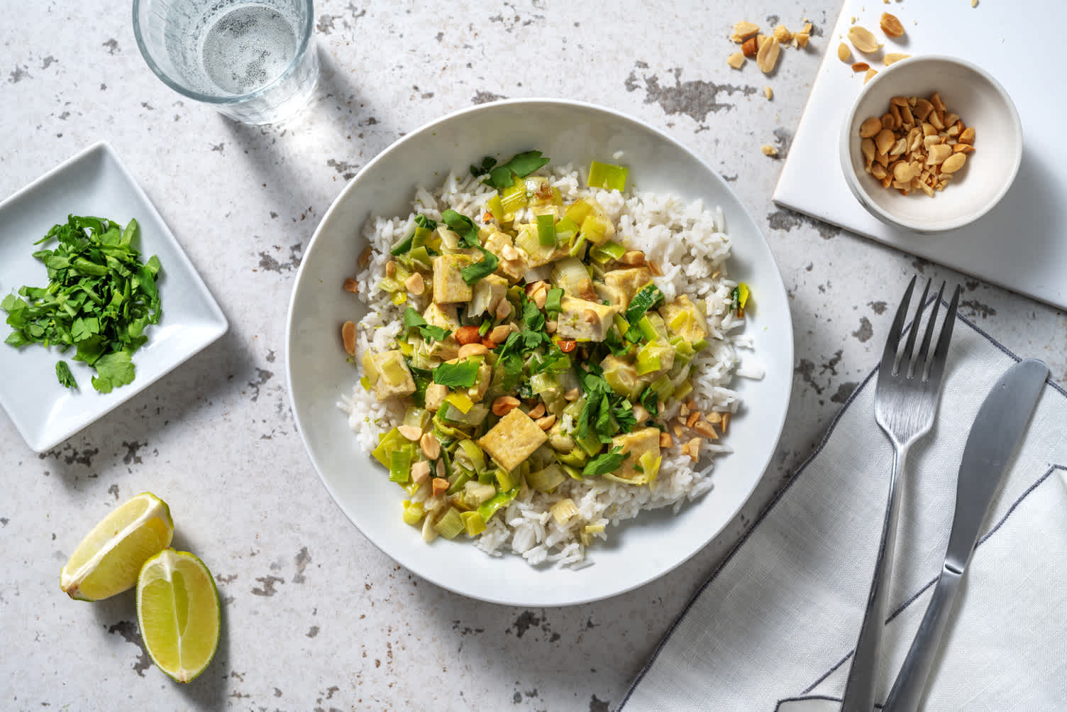 Curry thaï vert tofu cacahuètes & coriandre