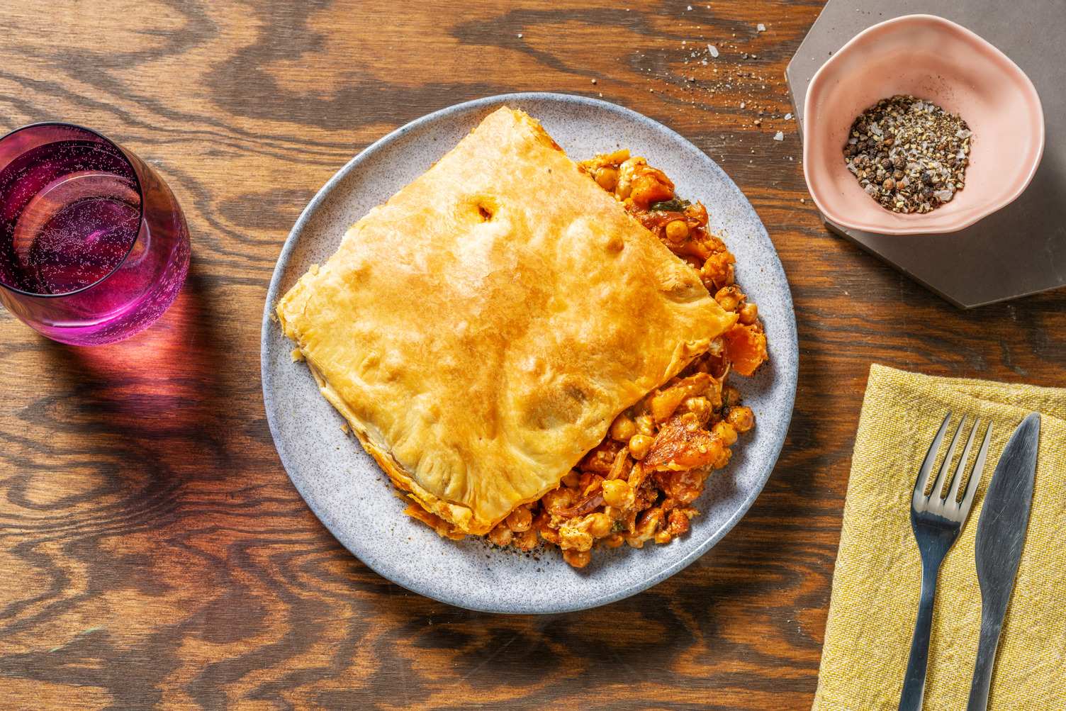 Harissa Butternut and Chickpea Pie