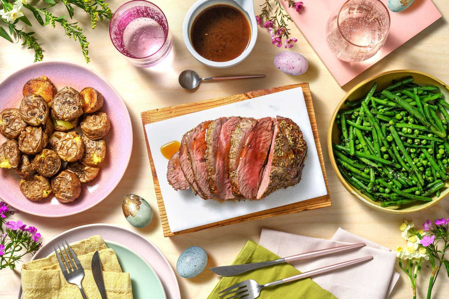 Easter Rosemary Garlic Lamb and Red Wine Jus