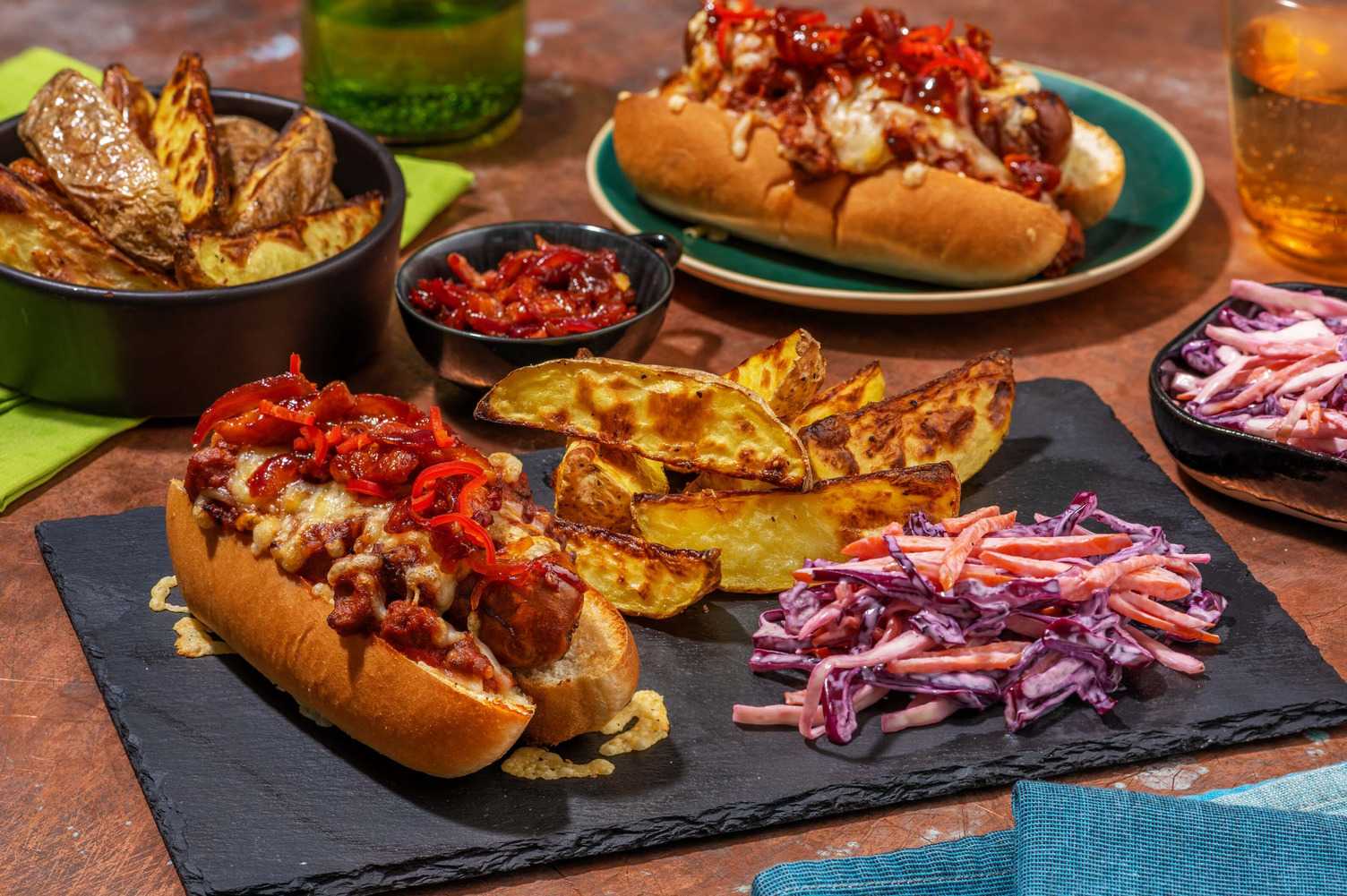 Loaded chili cheese dog 