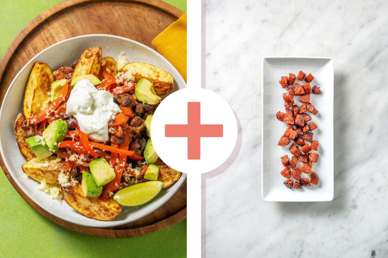 Fajita Veg, Chorizo and Black Bean Loaded Wedges