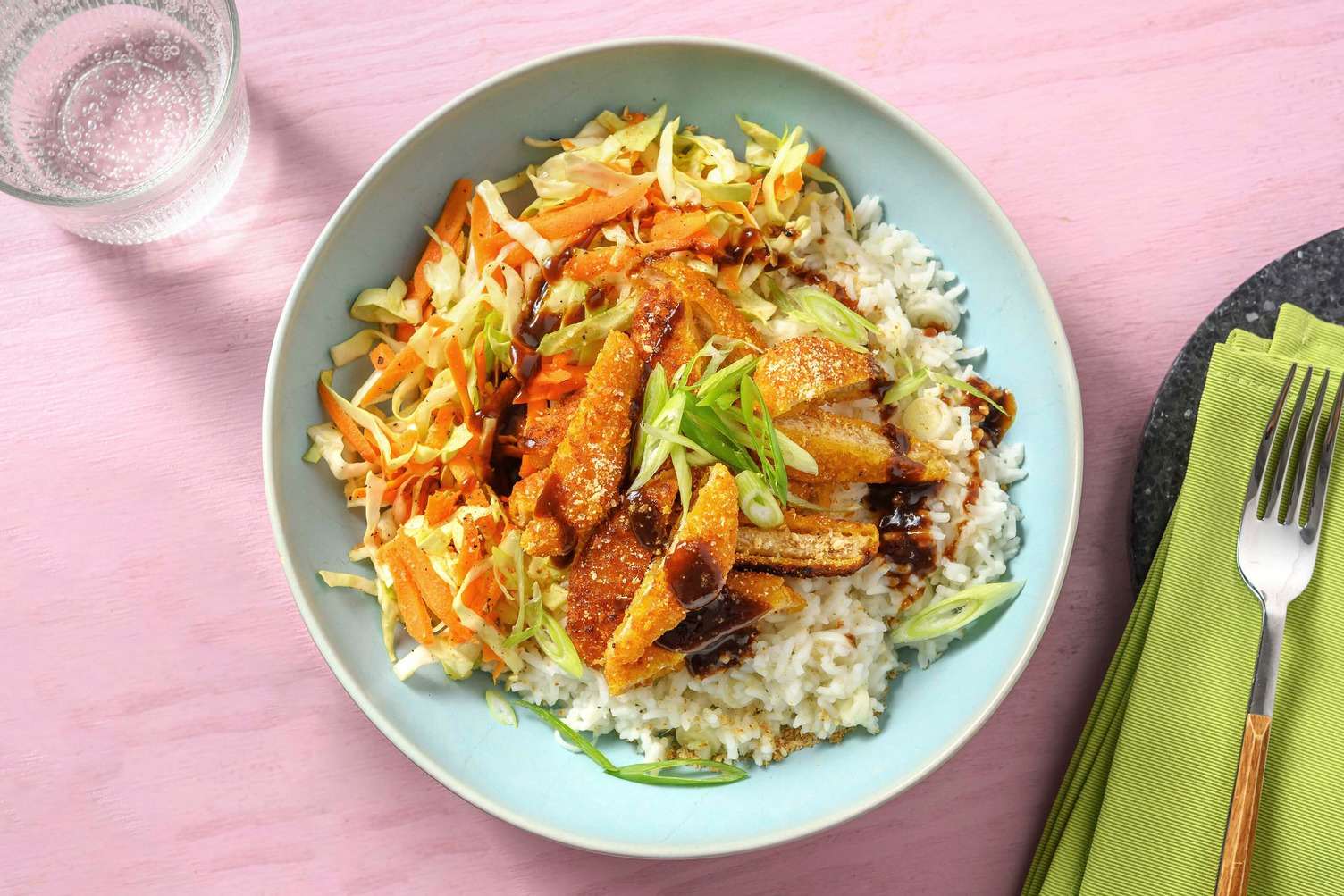 Émincés d'escalope panée vegan en sauce asiatique douce