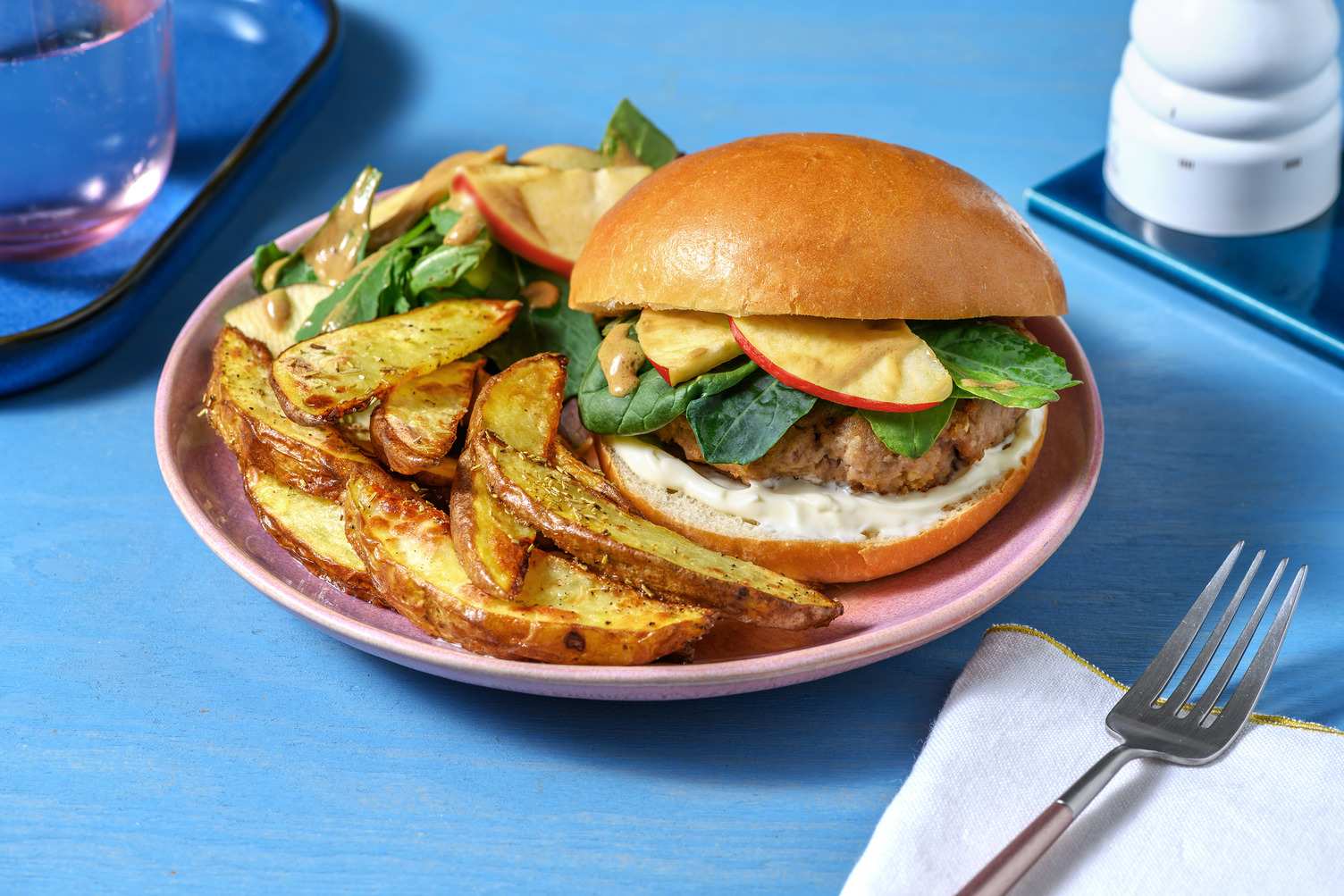 Double Pork and Apple Burgers