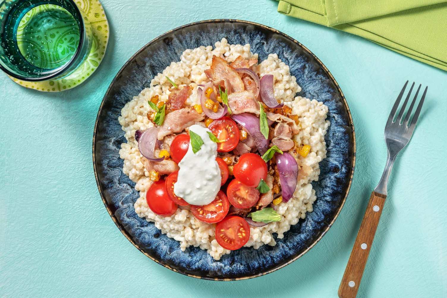 Pärlcouscous och krispig bacon