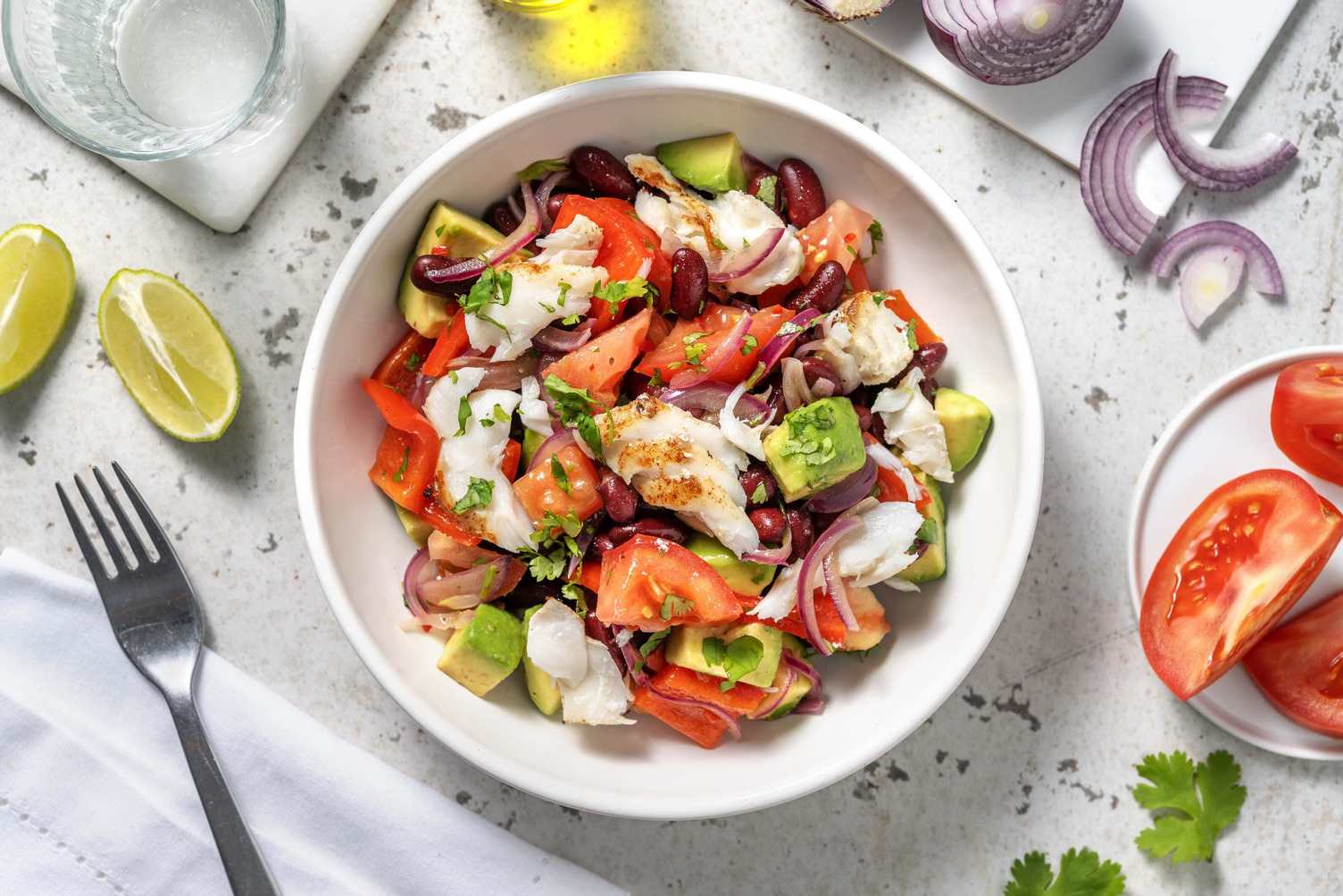 Salade de cabillaud à la péruvienne