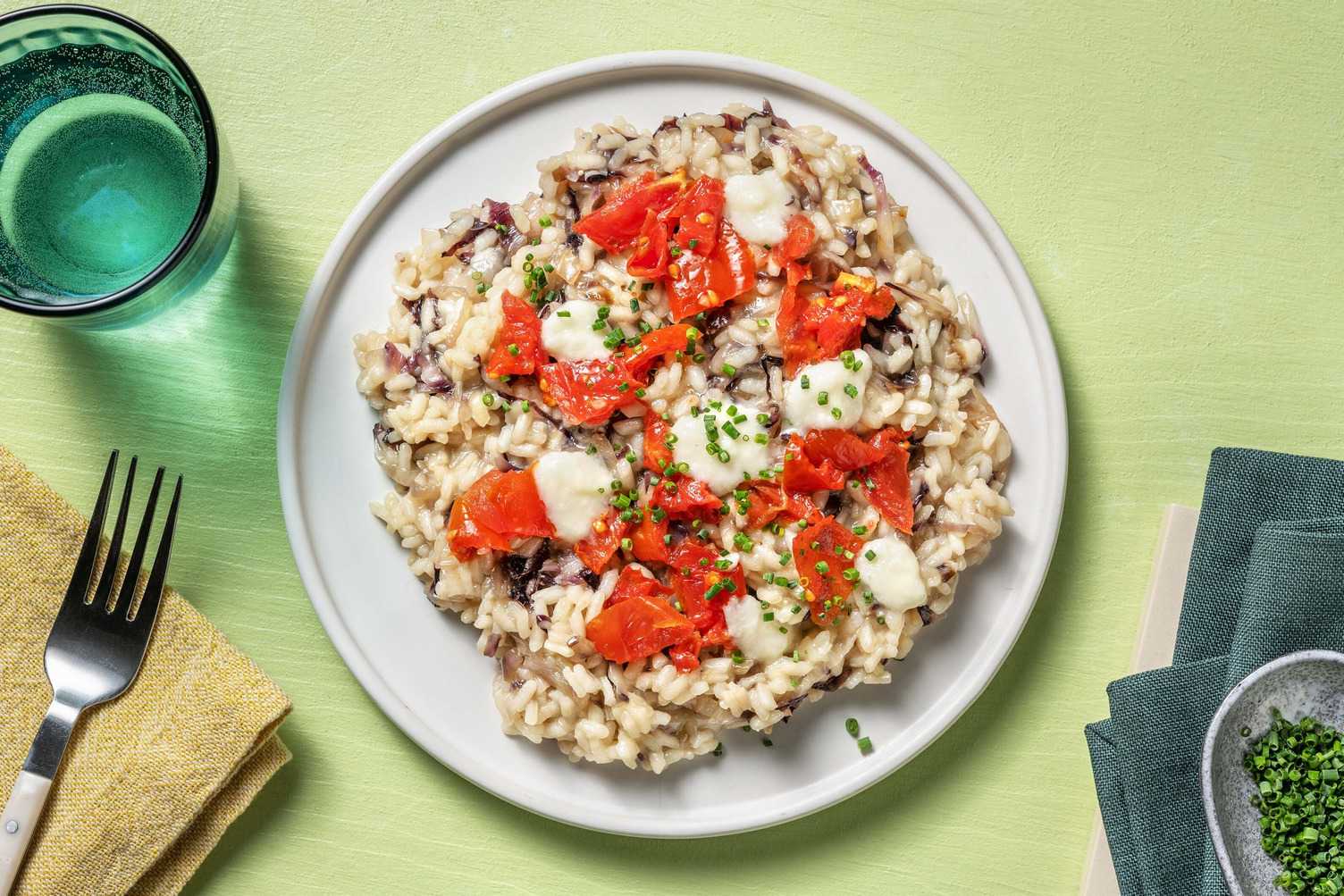Risotto al radicchio e pomodori secchi