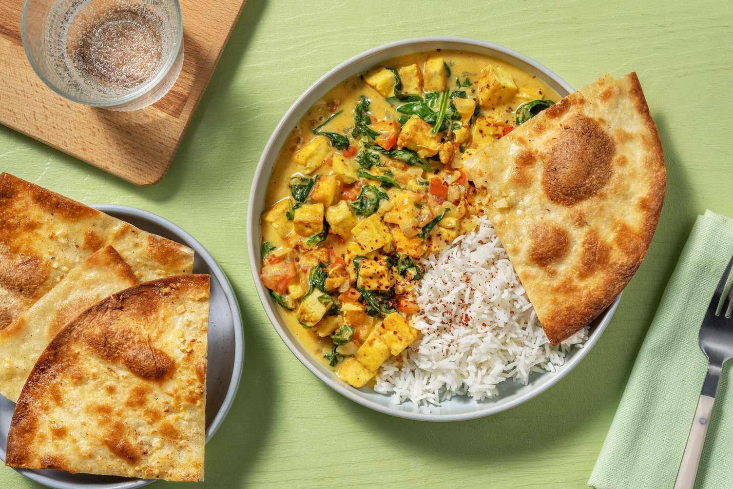 Kryddig saag paneer-inspirerad grillost