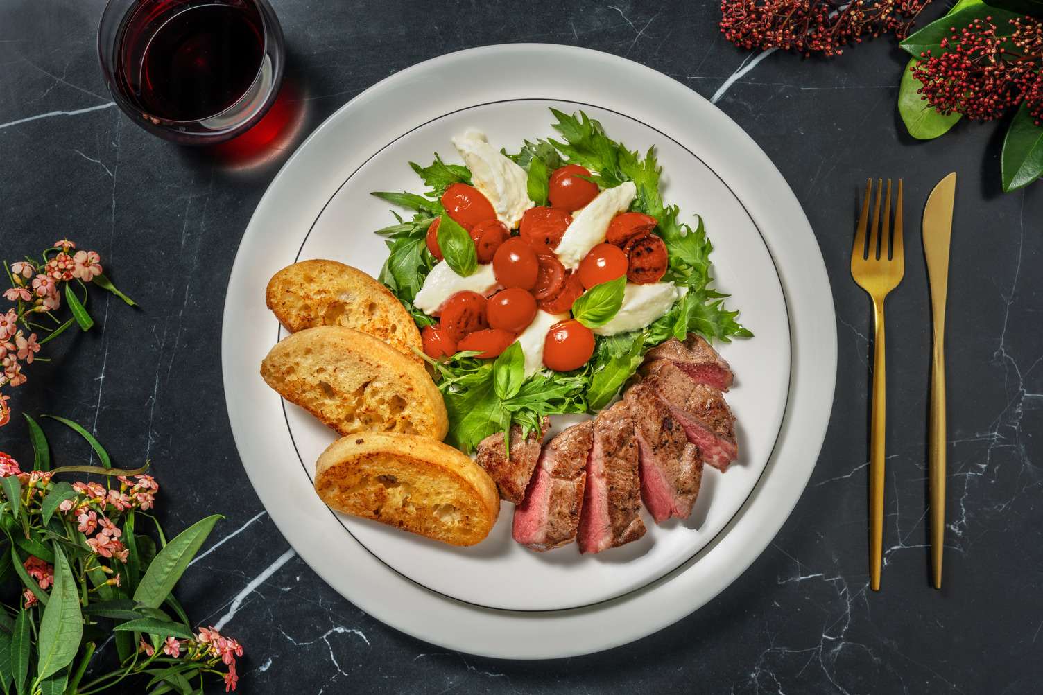 Tagliata di manzo e burrata pugliese