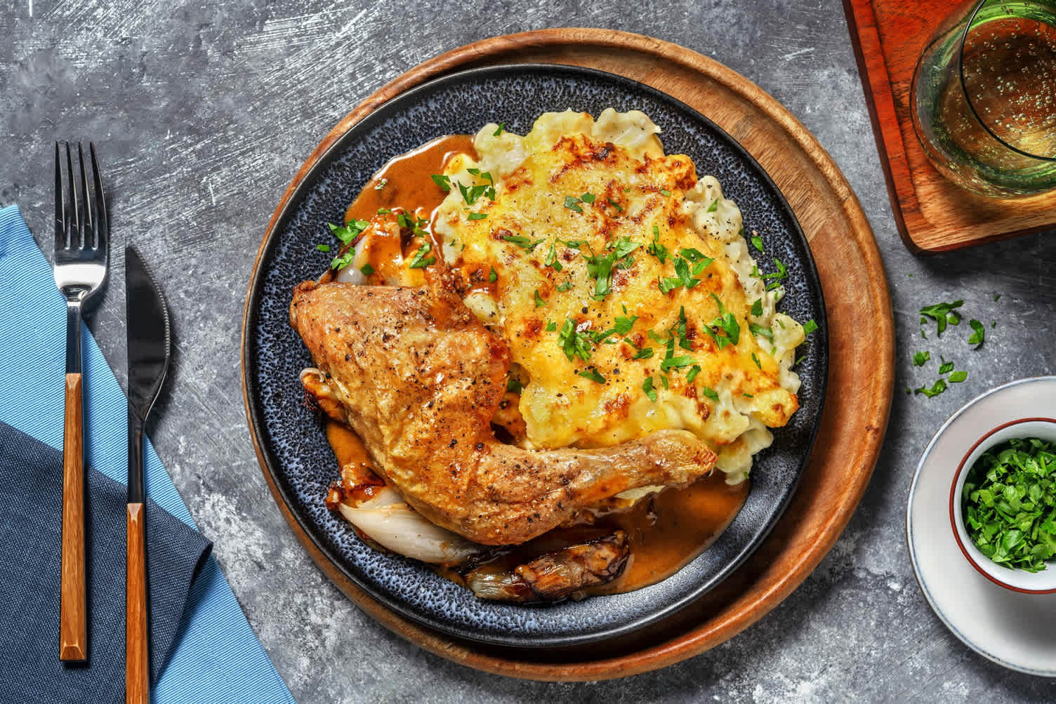 Poulet & gratin de chou-fleur crémeux