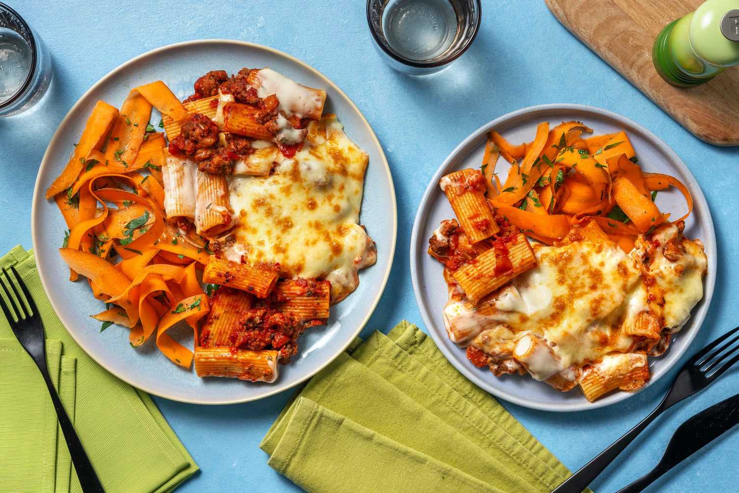 Ovnsbakt pasta bolognese