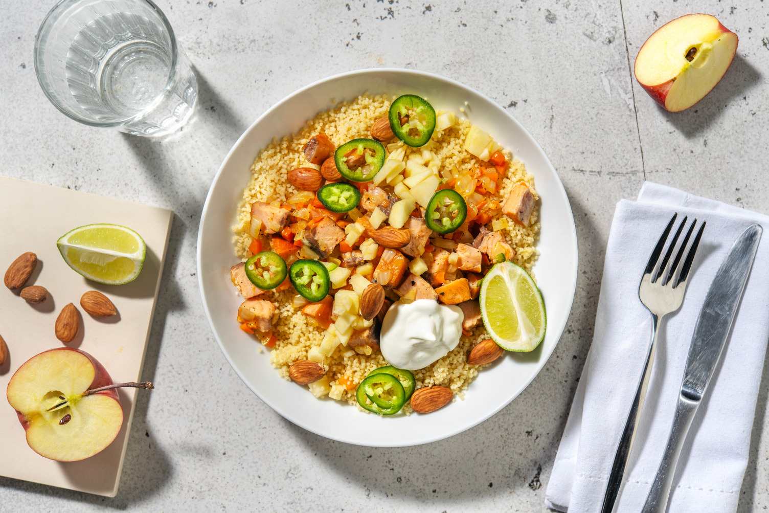 Couscous con salmone affumicato e yogurt