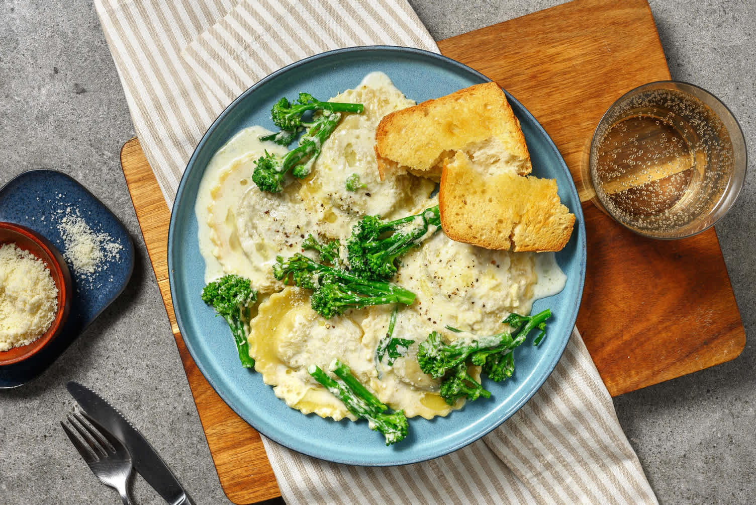 Parma Ham Pasta in Creamy Garlic Sauce