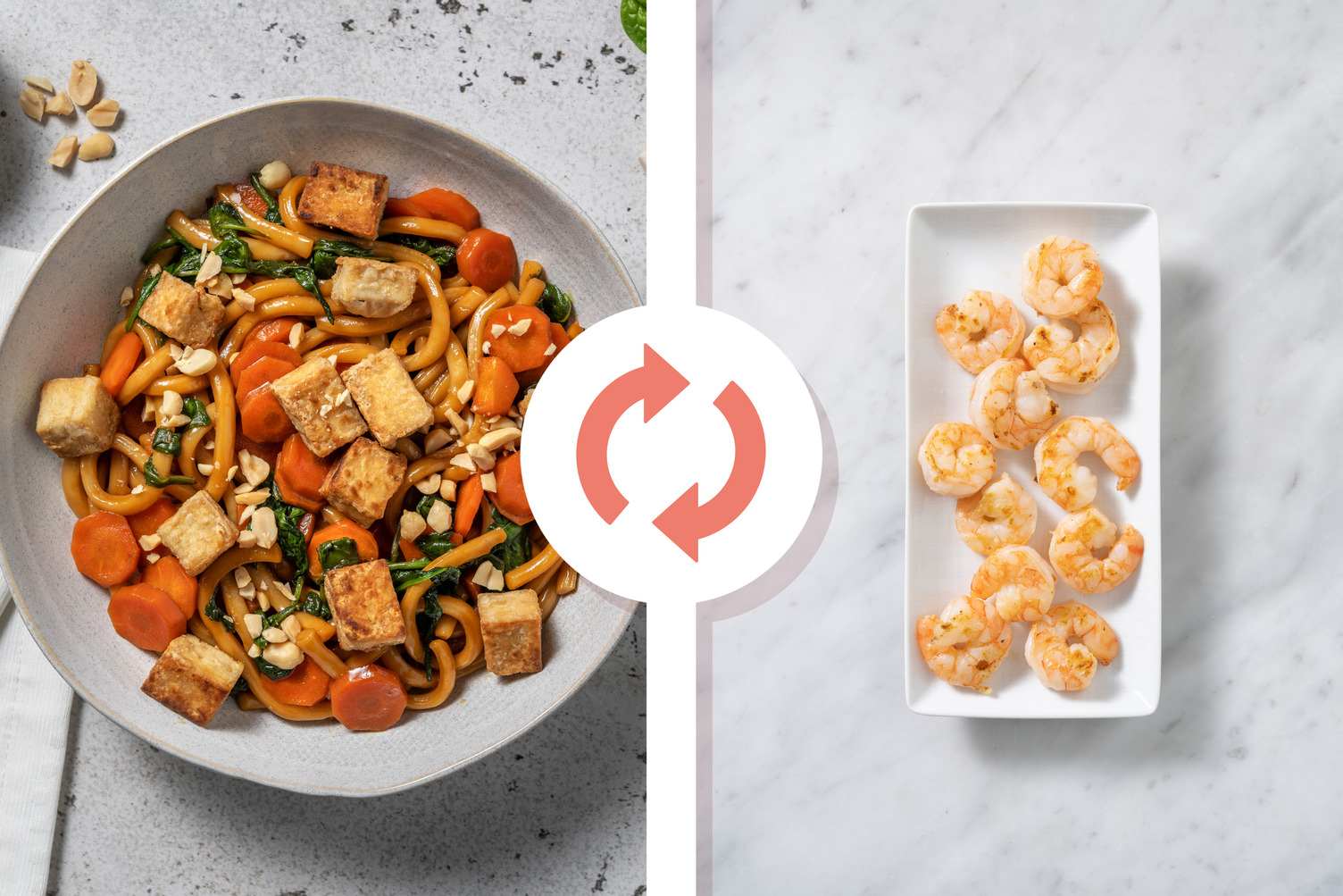 Noodles agli spinacini e gamberetti