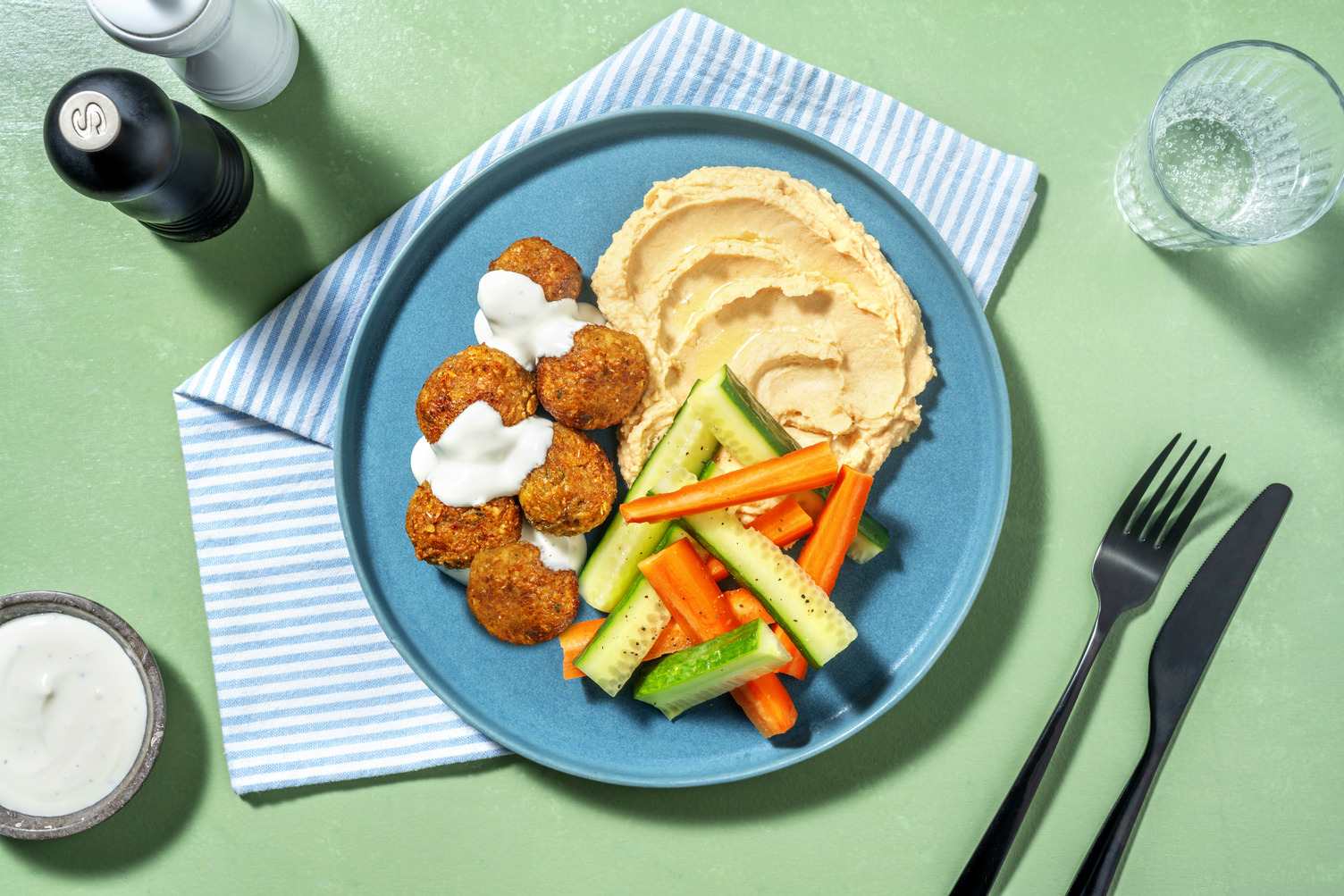 Falafel con hummus casero