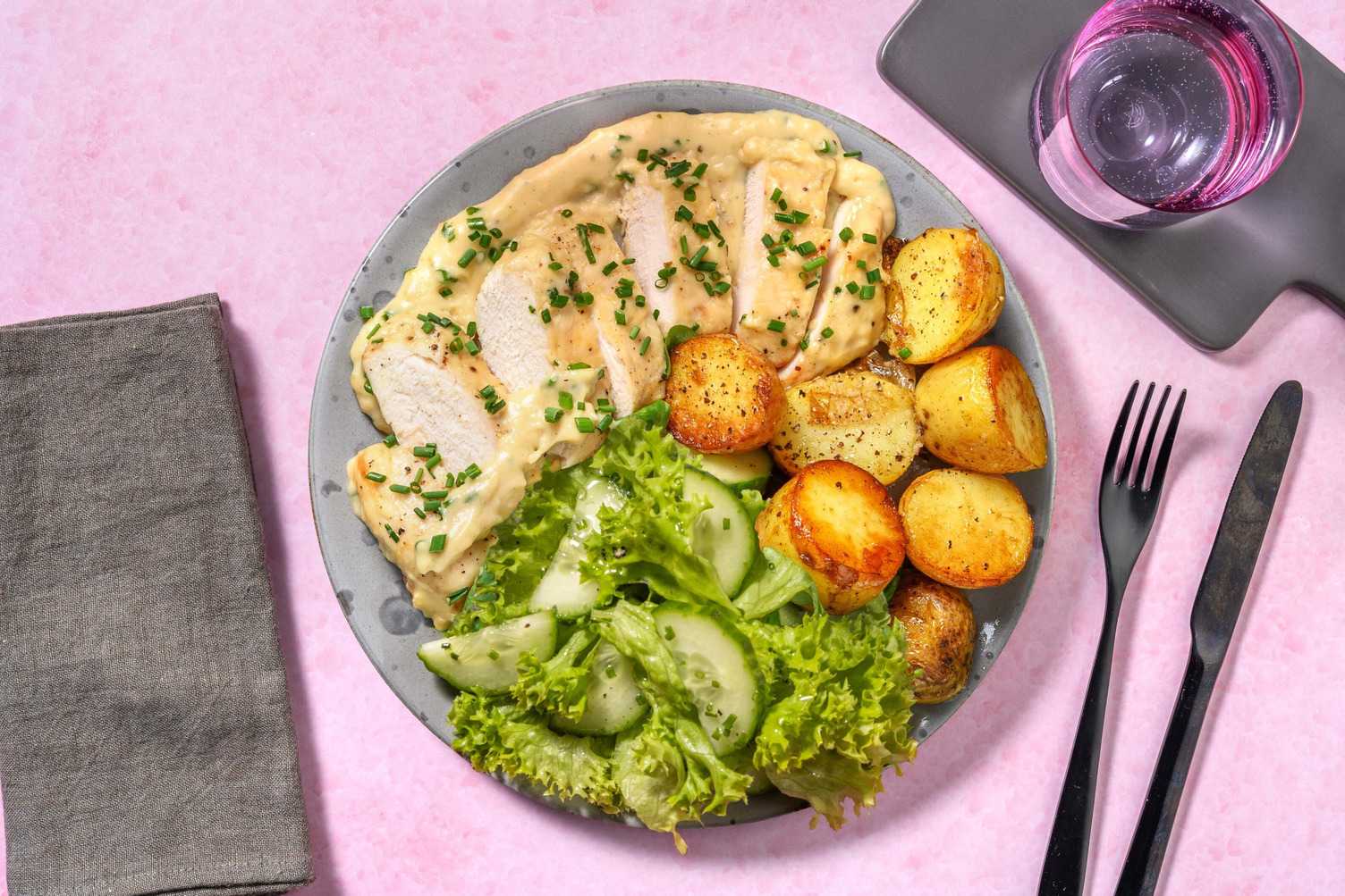 Kipfilet met bieslookroomsaus