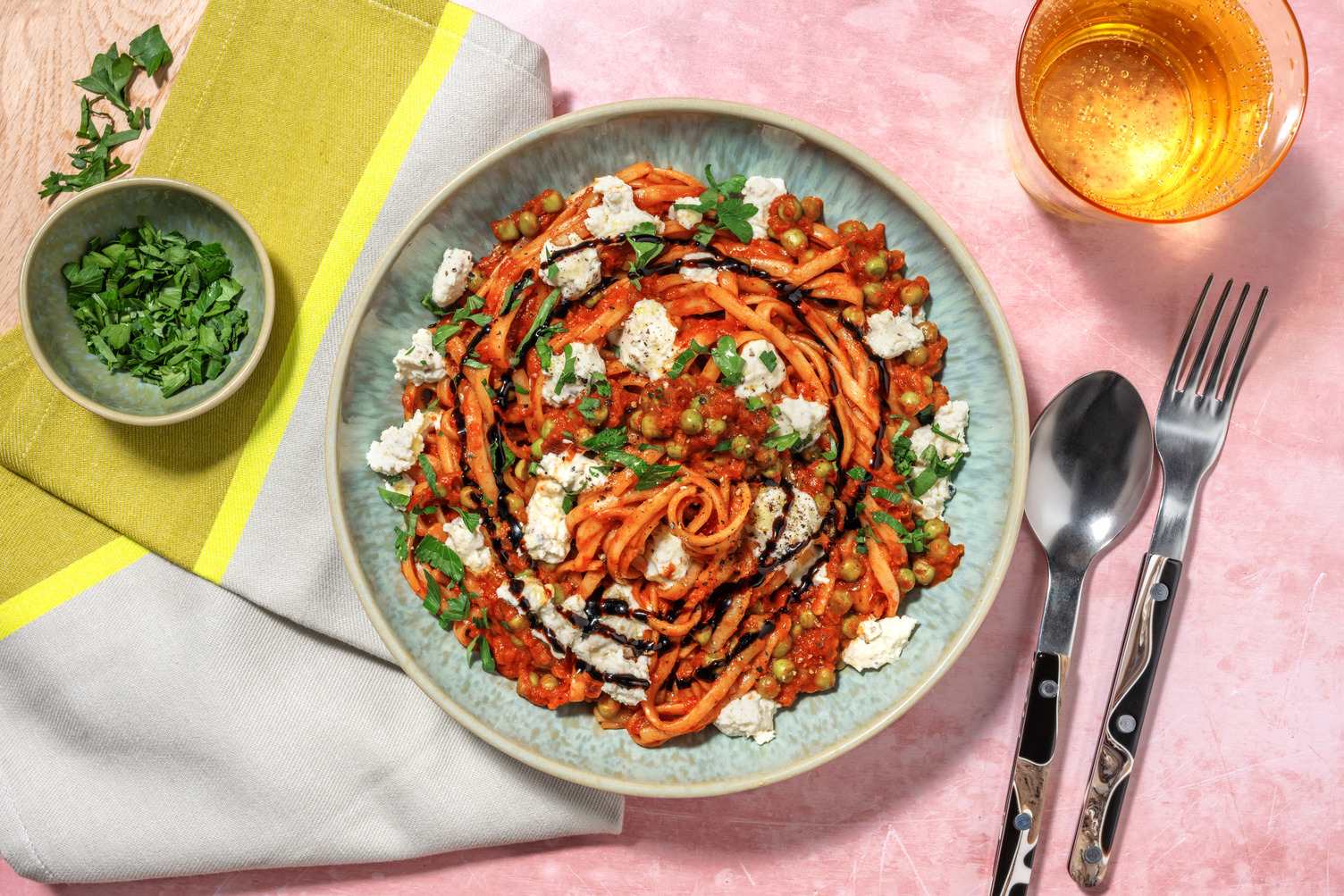 Roasted Pepper and Goat's Cheese Pasta