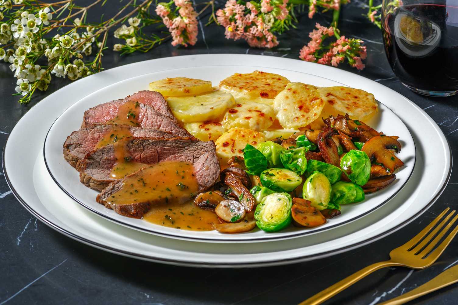 Filets de steak de bœuf et gratin dauphinois