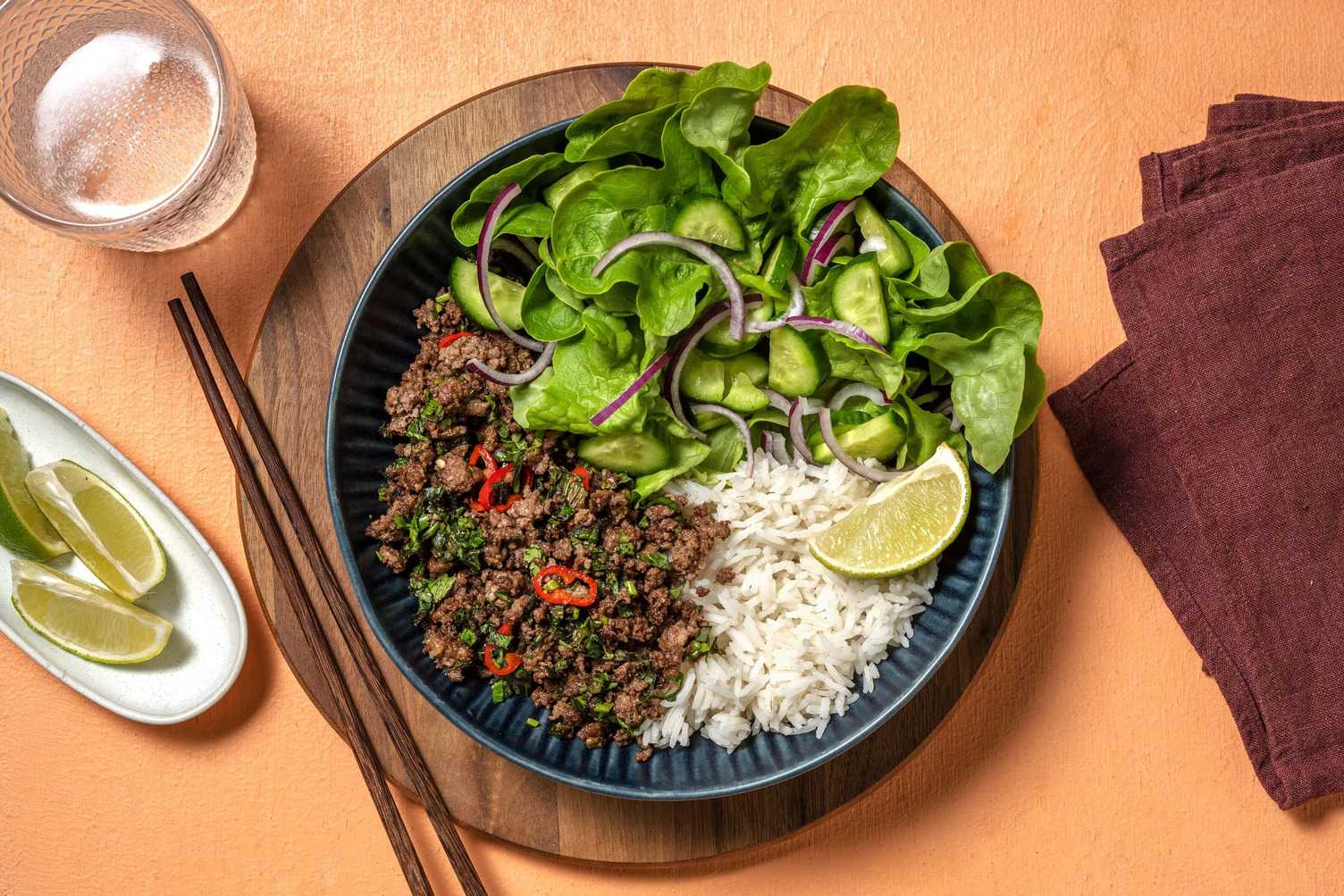 Vietnamese stijl gehakt met rijst