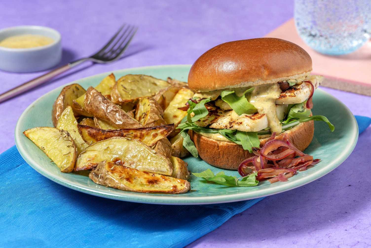 Italiensk halloumiburger