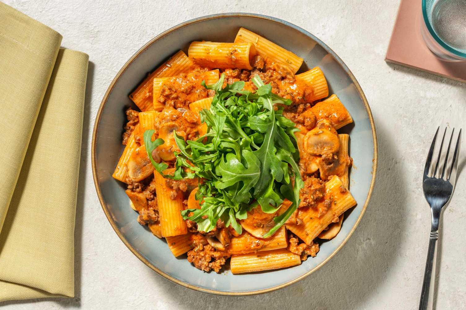 Speedy Rosemary Lamb and Mushroom Rigatoni