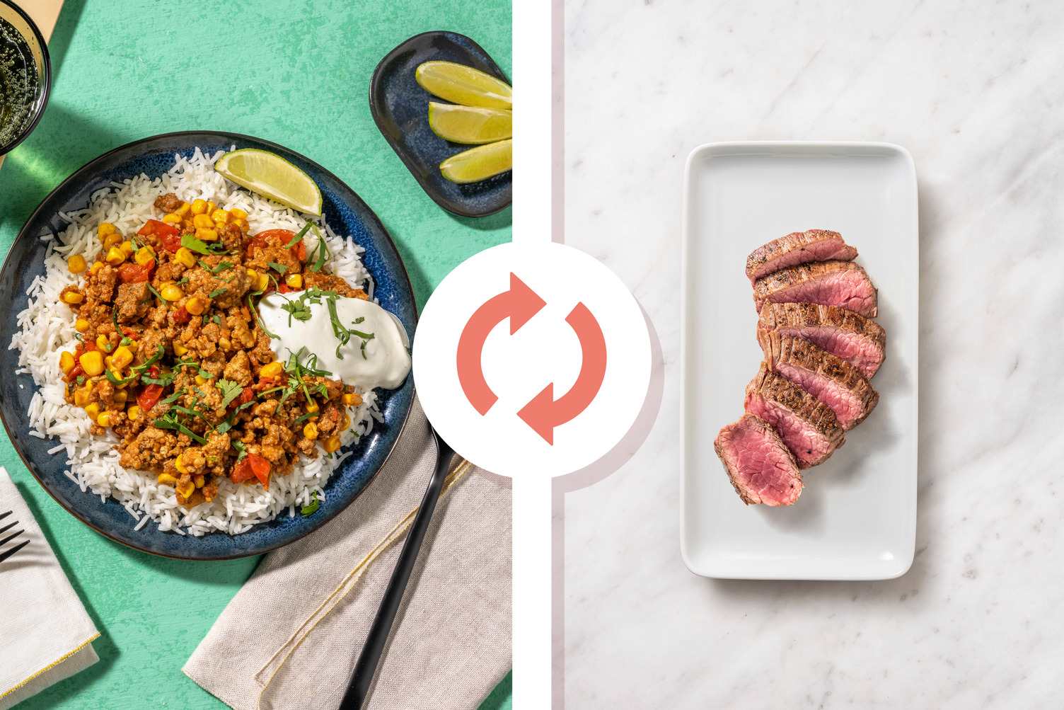 Burrito-bowl di manzo, mais e pomodorini 