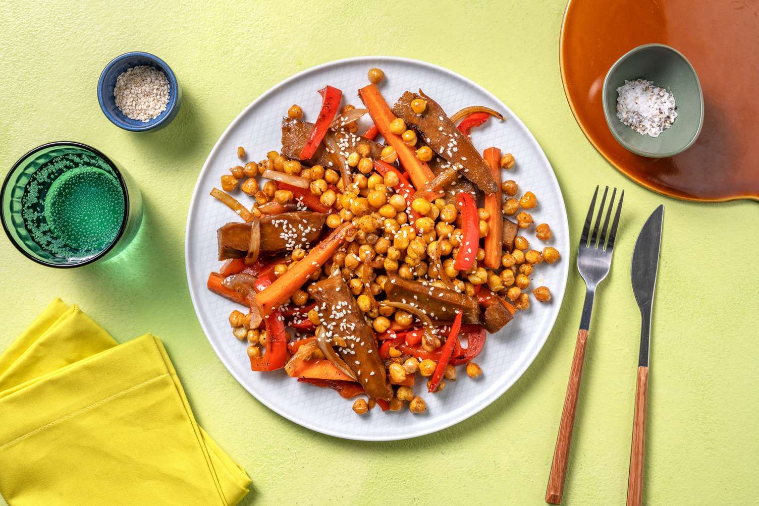 Seitán con verduras salteadas a la miel