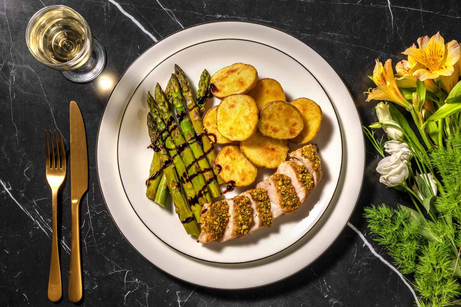 Lonza in in crosta di pistacchi e miele