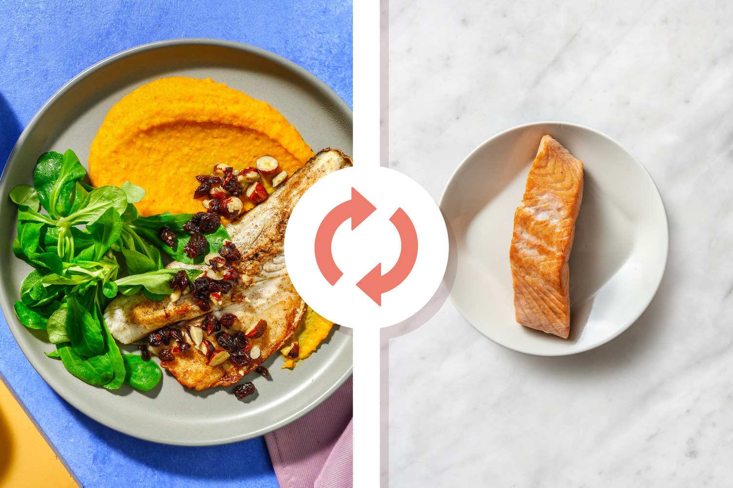 Salmone 'in collina' e zucca cremosa