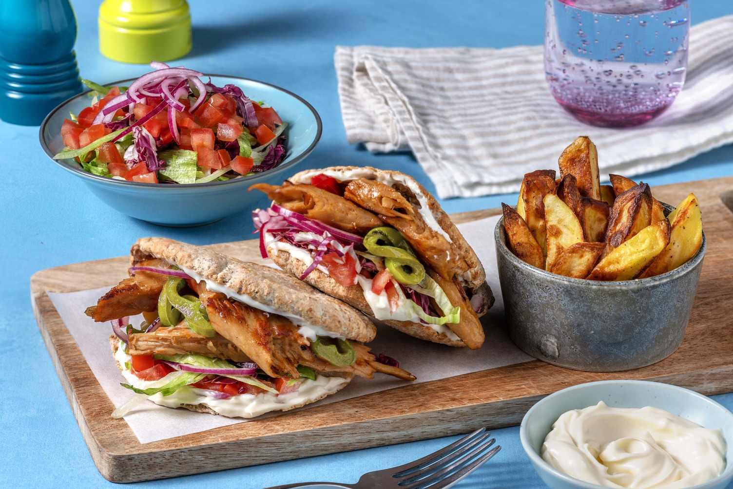 Pitabroodjes met vegetarische shoarma