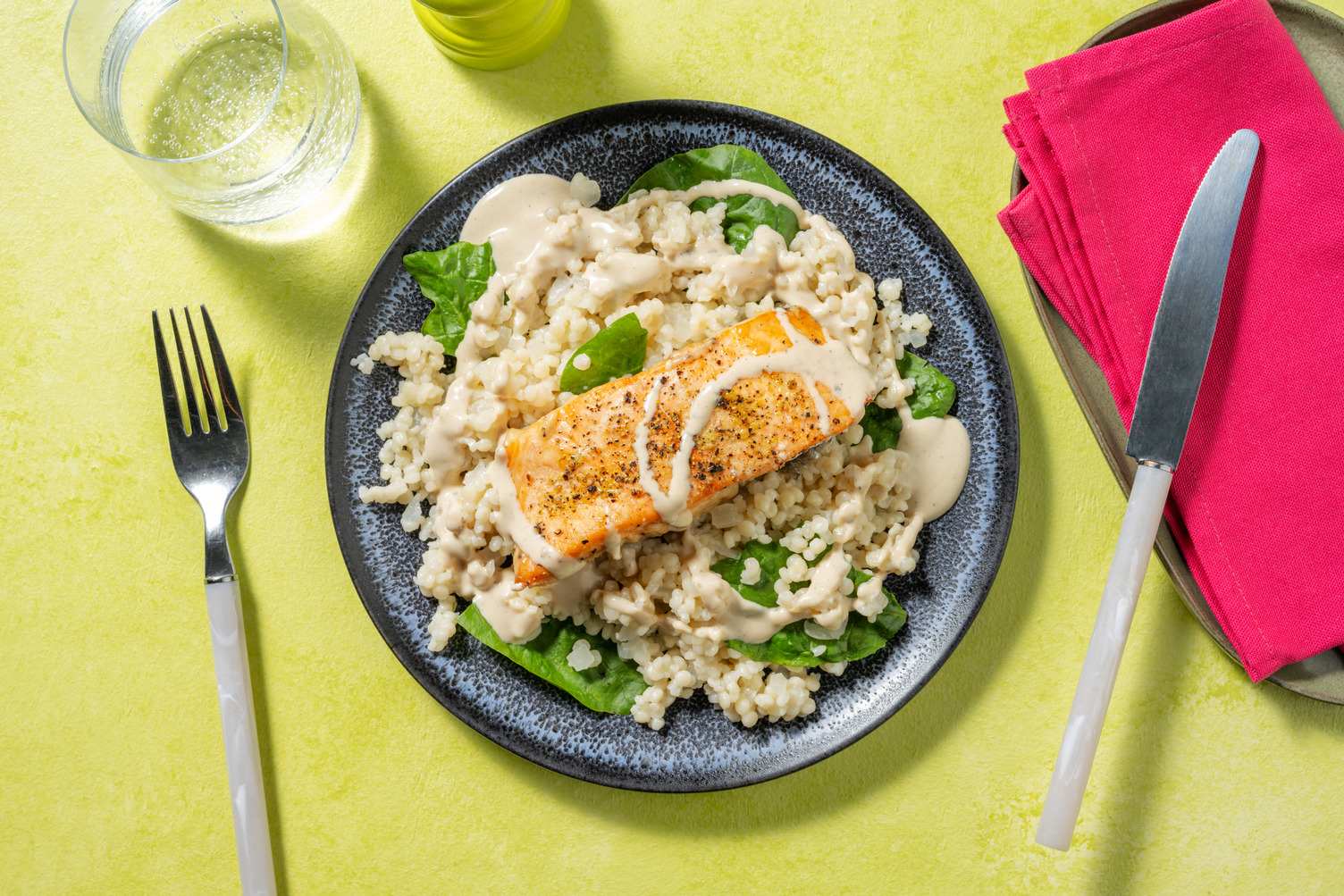 Saumon au zaatar & couscous perlé