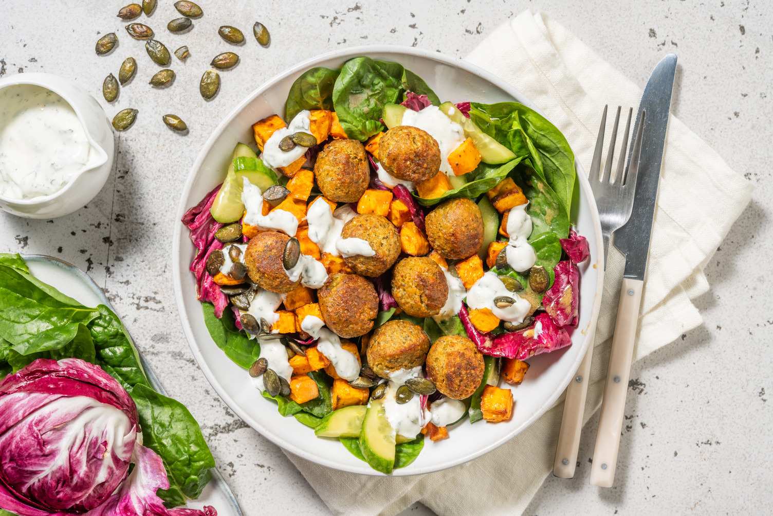 Bowl d'automne aux falafels saveur coriandre